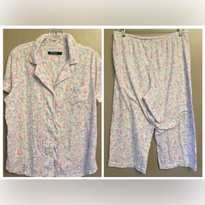 Lauren Ralph Lauren Light Pink Floral Pajama Set Large